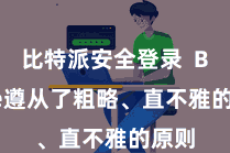 比特派安全登录  Bitpie遵从了粗略、直不雅的原则